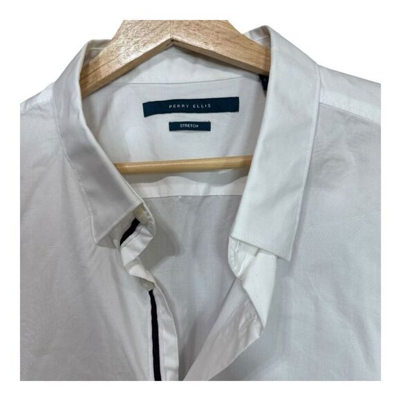 Perry Ellis Men's Shirt Sleeve White Button Up Shirt  size XXL - Picture 7 of 9